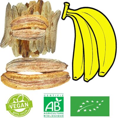 Plátano seco ecológico en tiras, sin azúcares añadidos y sin conservantes - 5 kg