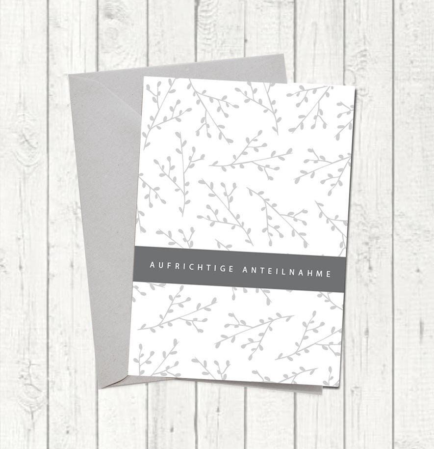 Trauerkarte "Trauerzweige weiss"