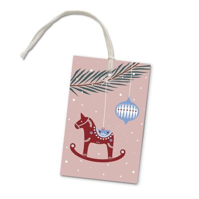 Gift tag "Dala horse rosé"