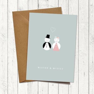 Wedding greeting card “Mister & Misses”