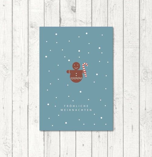 Weihnachtspostkarte "Lebkuchenmännchen"