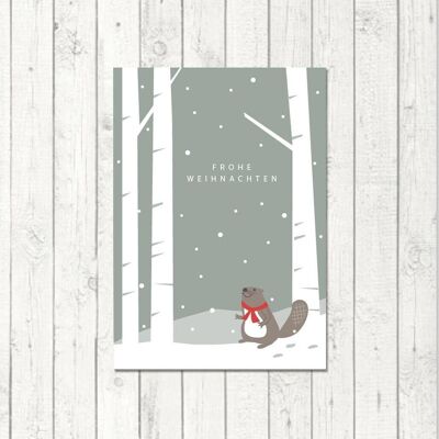 Christmas postcard "Beaver"