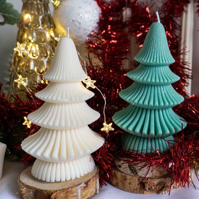Vela de árbol de Navidad - Vela de Navidad - Vela de Navidad decorativa - Vela de ceniza brillante - Vela de Navidad decorativa