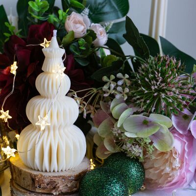 Candela per albero di Natale - Candela di Natale - Candela decorativa di Natale - Candela armoniosa di faggio - Candela per decorazioni natalizie
