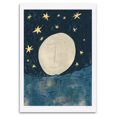 Stampa artistica della luna che sorge con te