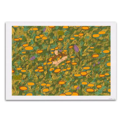 Tall Grass Flower Art Print