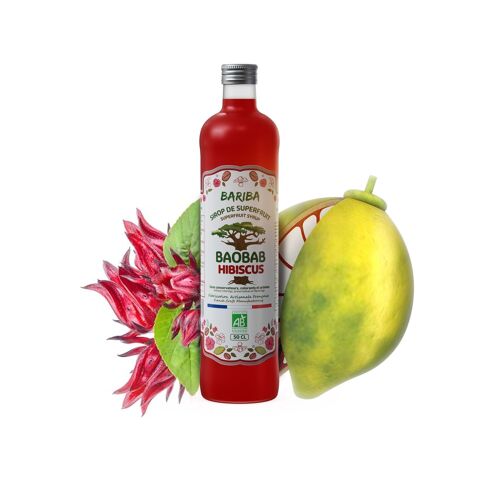 SIROP DE FRUIT BIO 100% NATUREL BAOBAB HIBISCUS 50CL CHR