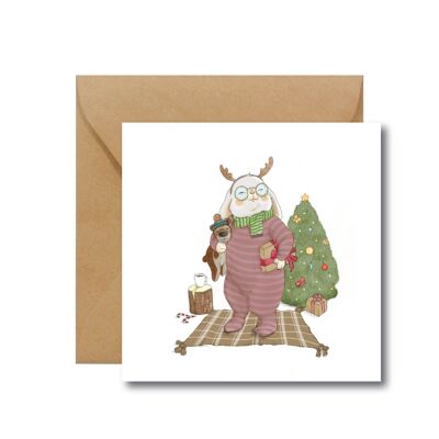 Coniglietto di Natale - cartolina di Natale