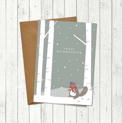 Christmas card "Beaver"