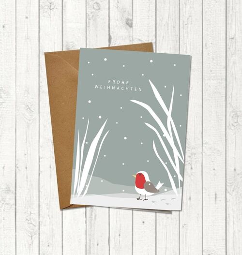 Weihnachtskarte "Rotkehlchen"
