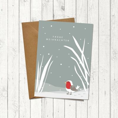 Weihnachtskarte "Rotkehlchen"