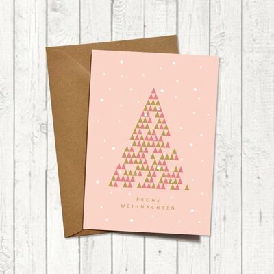 Cartolina di Natale "Albero di Natale rosato"