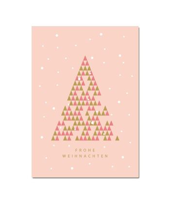 Carte de Noël "Sapin de Noël rosé" 3