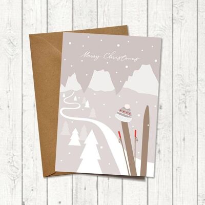 Christmas card “Christmas skis”