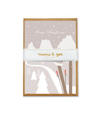 Carte de Noël « Skis de Noël » 2