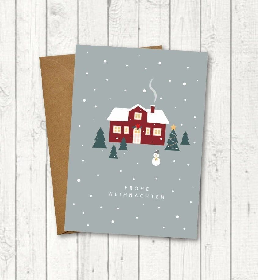 Cartolina di Natale "Casa svedese blu"