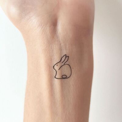 rabbit temporary tattoo (set of 4 rabbits)