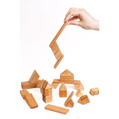 Magnetic wooden blocks 39 pcs - Kids toys