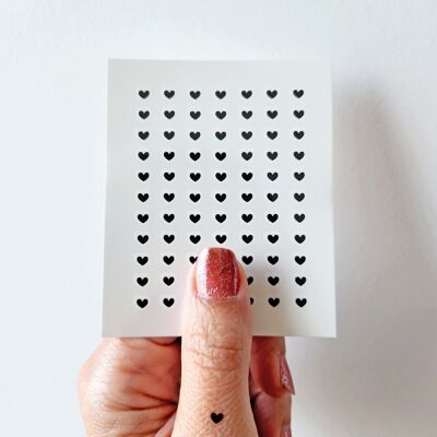 mini tatuajes temporales de corazones negros (¡juego de 77!)