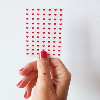 Mini red heart temporary tattoos (set of 77!)