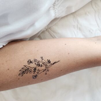 bouquet fleurs sauvages tatouage temporaire 2