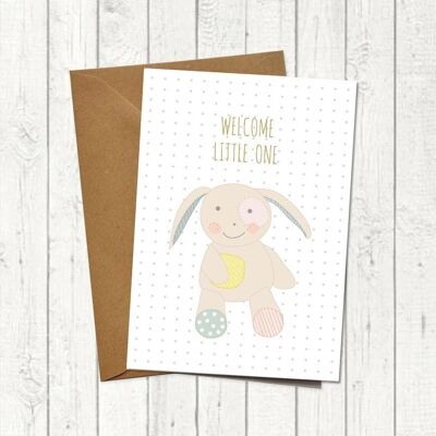Birth greeting card “Welcome little one bunny”