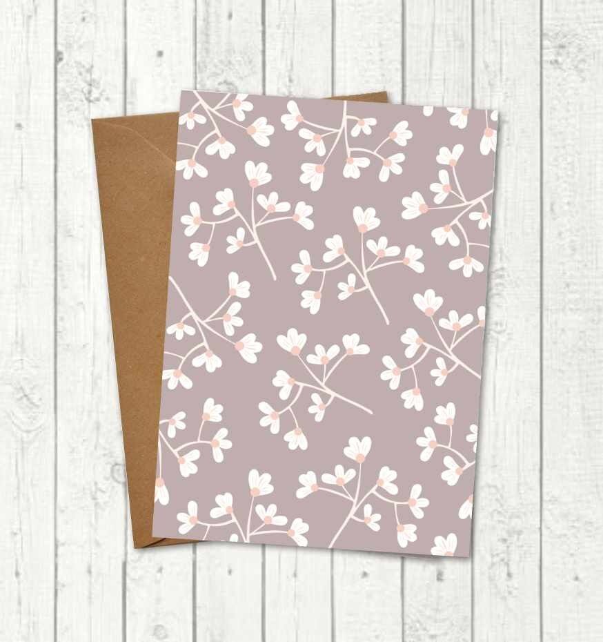 Folding card with envelope "Flowers taupe"