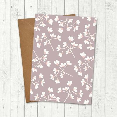 Folding card with envelope "Flowers taupe"