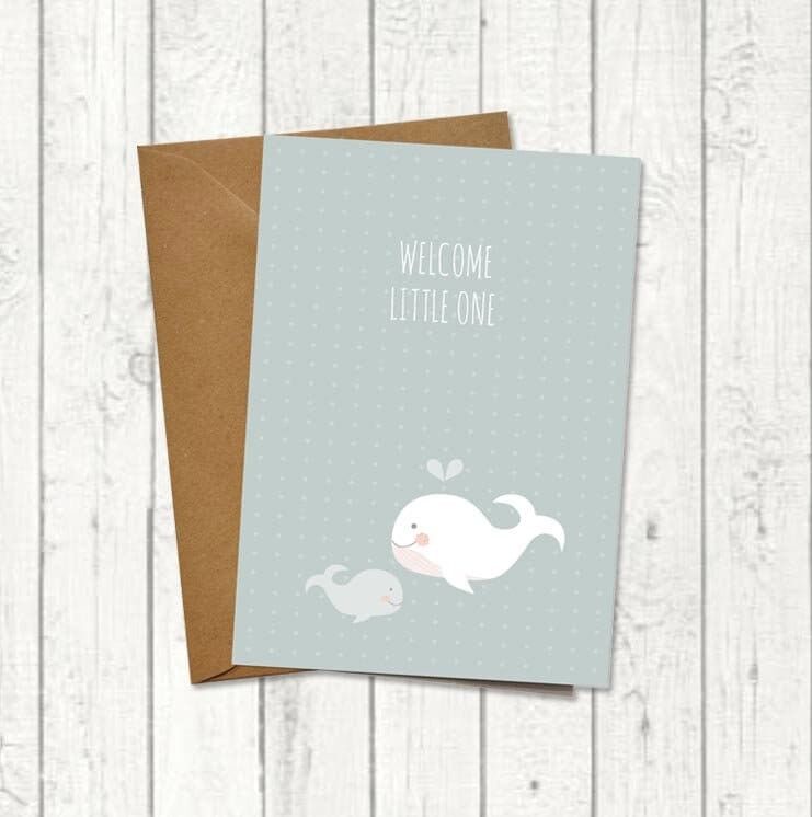 Biglietto di auguri per la nascita di “Baby Balena”