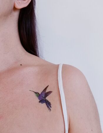 tatouage temporaire colibri en couleur (lot de 2) 1