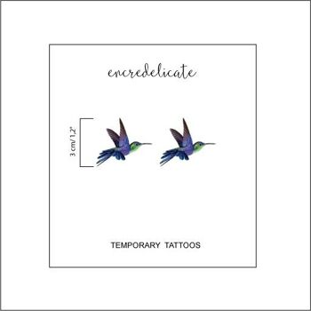 tatouage temporaire colibri en couleur (lot de 2) 2