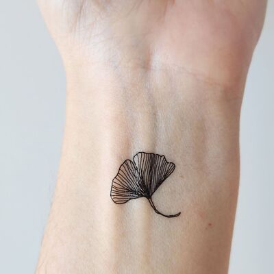 tatuaje temporal de hoja de ginkgo pequeña (juego de 4)