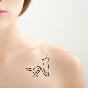 tatouage temporaire de loup minimaliste (lot de 2) 1