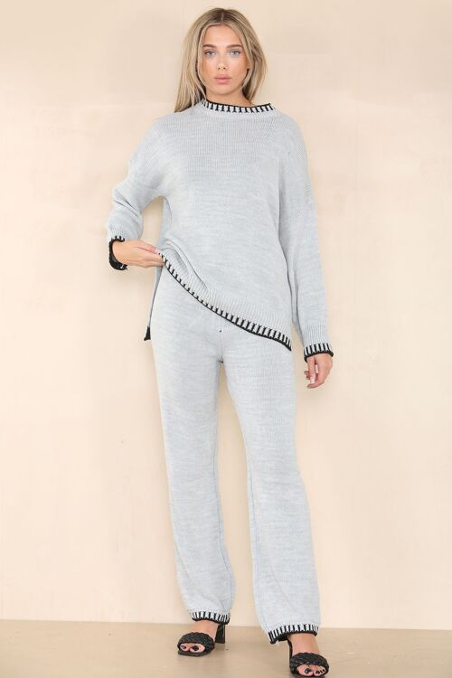 Contrast Edge Knitted Set