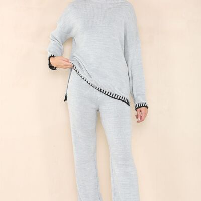 Contrast Edge Knitted Set
