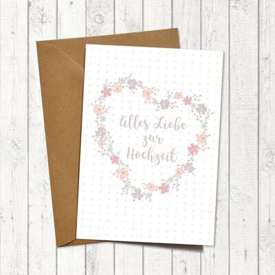 Glückwunschkarte zur Hochzeit "Alles Liebe zur Hochzeit"