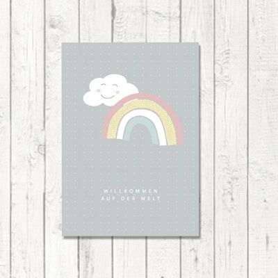 Cartolina per la nascita "Rainbow Baby"