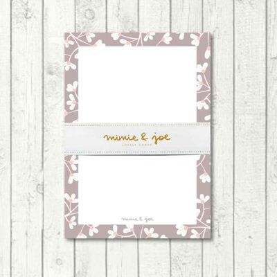Pad "Flowers taupe" DIN A6