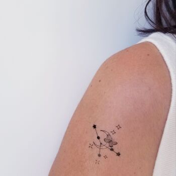 Tatouage temporaire constellation du Cancer avec papillon et lune (set de 4 tattoos) 2