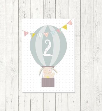 Carte d'anniversaire pour enfants "Deuxième anniversaire" 1