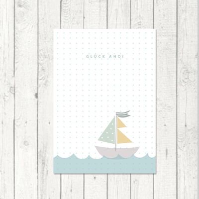 Postcard “Happiness Ahoy”