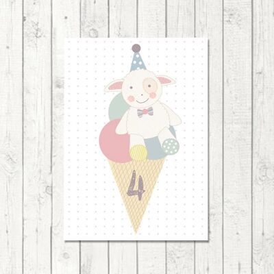 Cartolina per bambini "4° compleanno"