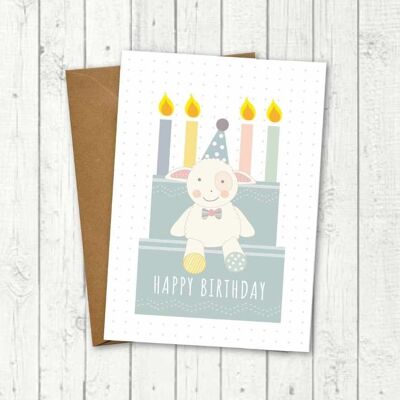Carte d'anniversaire enfant "Gâteau"