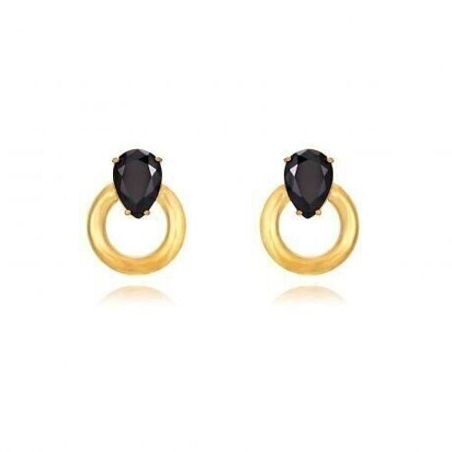 Pendientes Yanai Black &  Gold- Flor de Menta