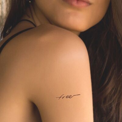 Small temporary tattoo of the word free (set of 5)