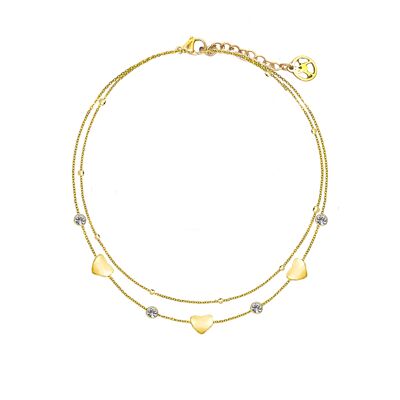 BRACCIALE DOPPIO FILO CON CUORE - JN223968C22