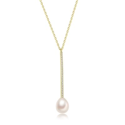 Madeleine Pearl Necklace - Mint Flower