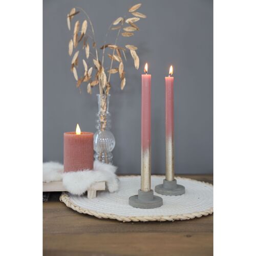 Dinner candle With gold spray set different colours