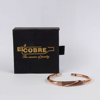 Bracelet léger en cuivre pur avec boîte cadeau (design 49) 1