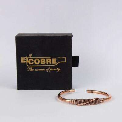 Bracelet léger en cuivre pur avec boîte cadeau (design 49)